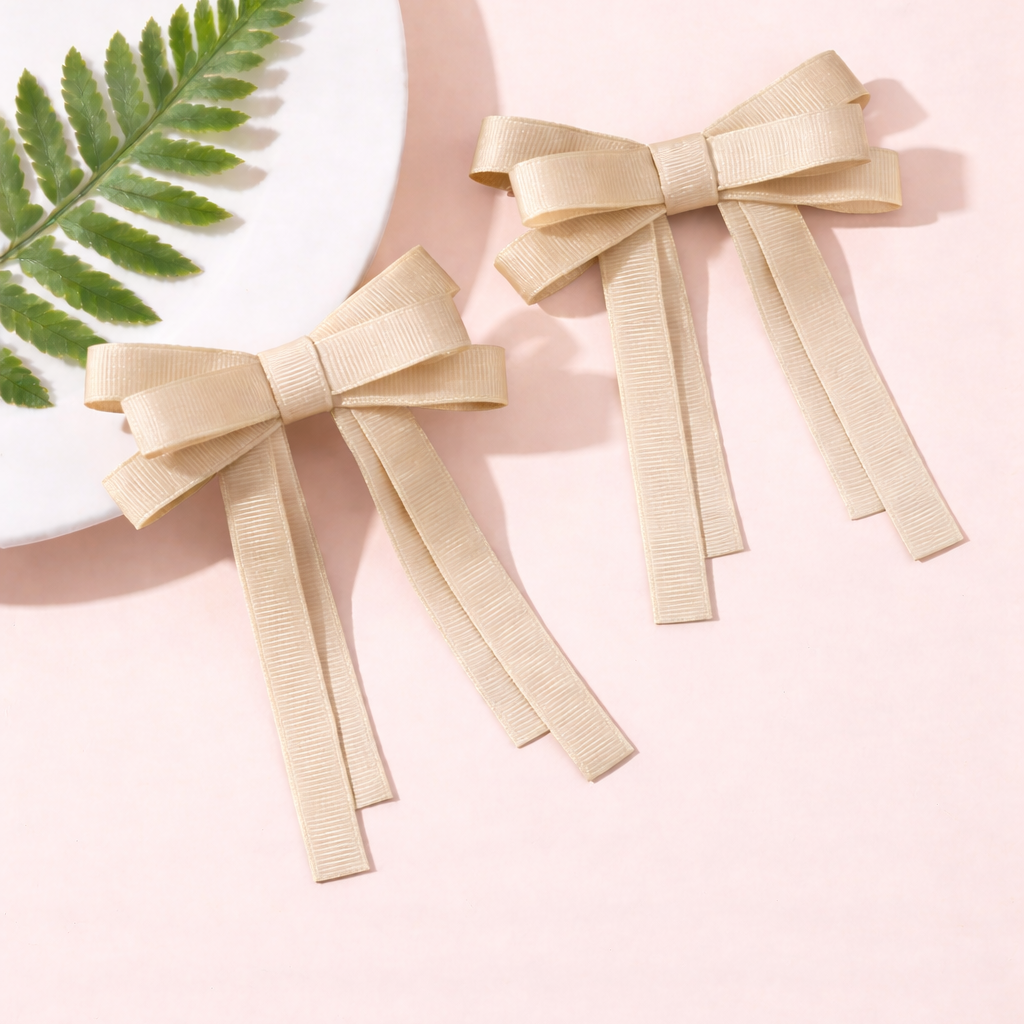 GRB-Twin Bow Clips-Style4-Beige