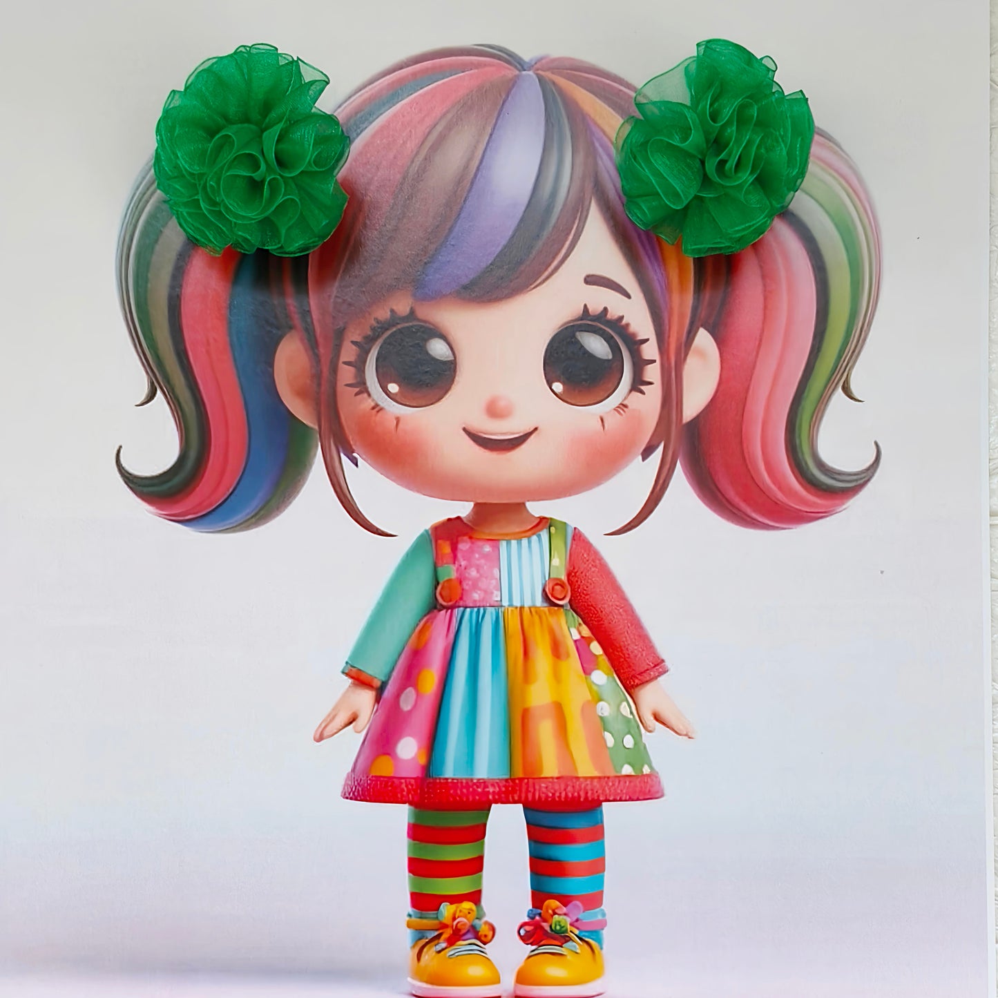 Organza Flower - Hair Ties - Bottle Green
