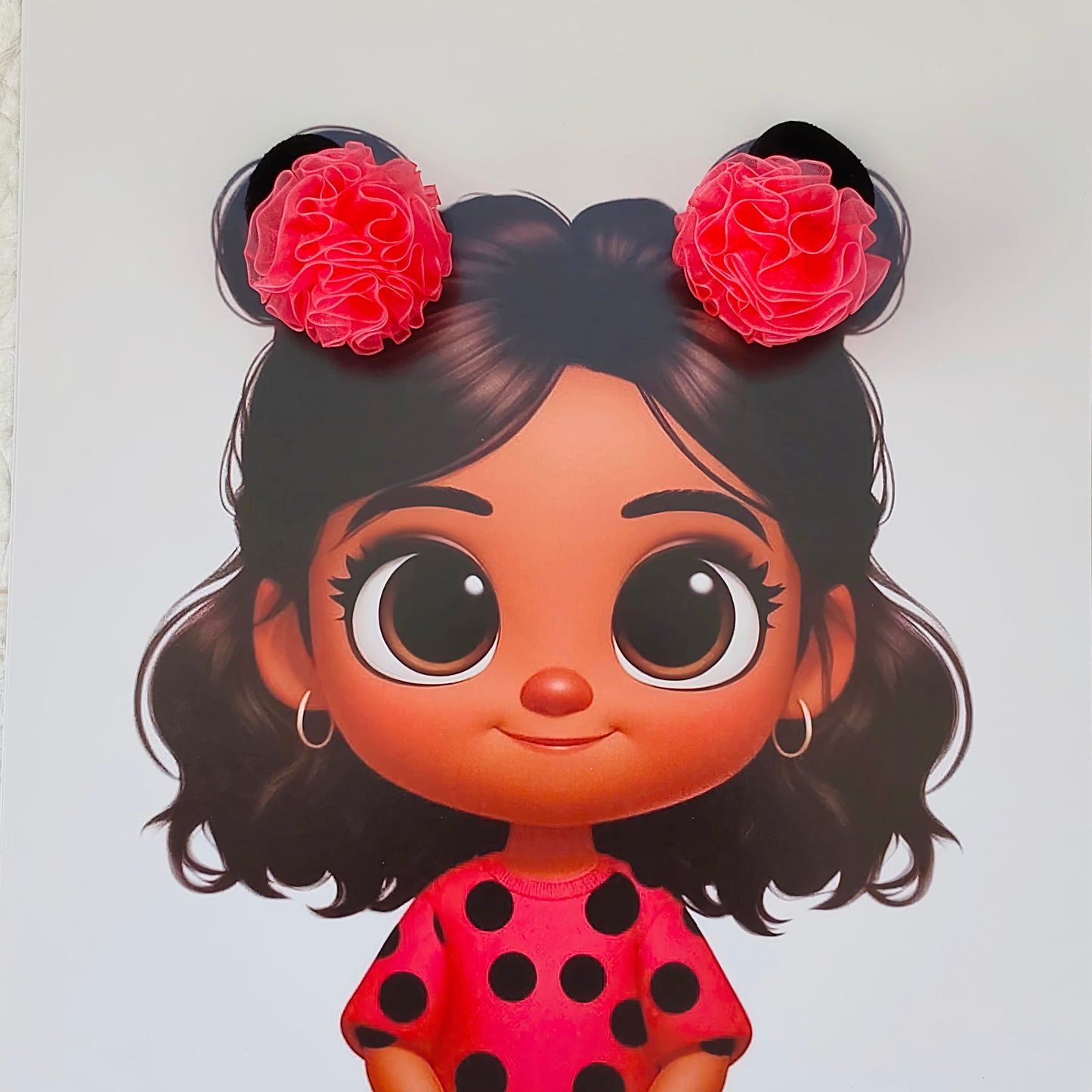 Organza Flower - Hair Ties - Coral