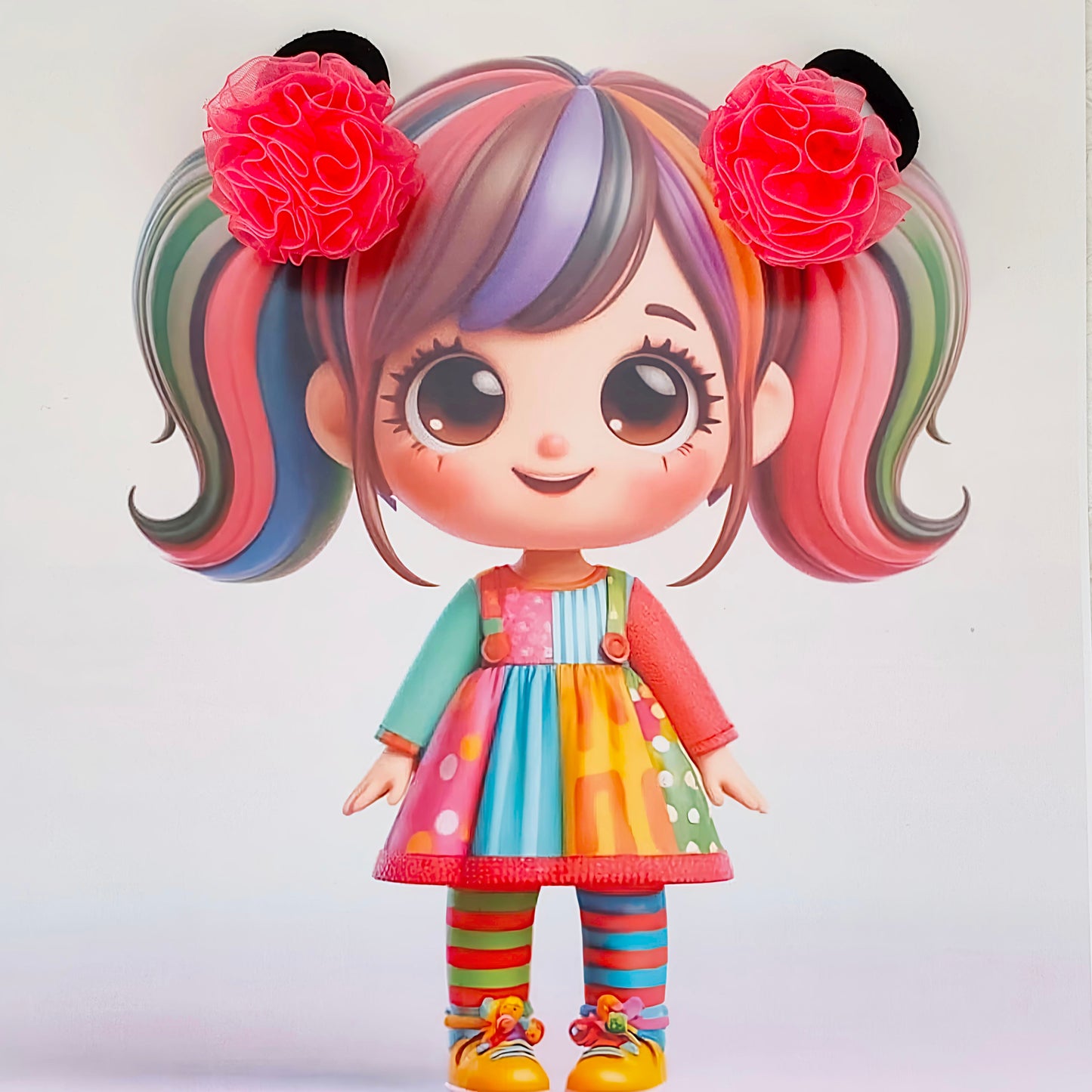 Organza Flower - Hair Ties - Coral