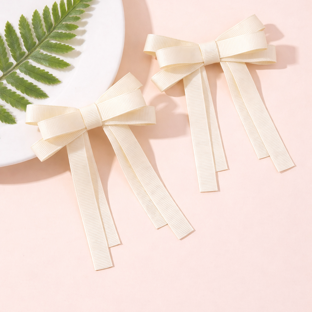 GRB-Twin Bow Clips-Style4-Cream