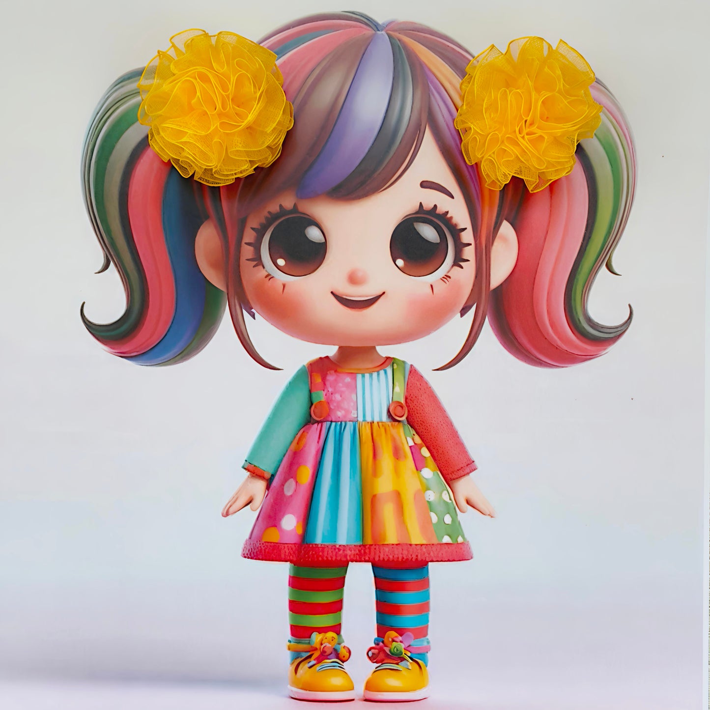Organza Flower - Hair Ties - Sunshine Yellow