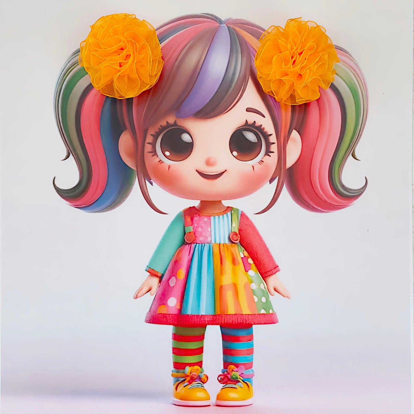 Organza Flower - Hair Ties - Mango
