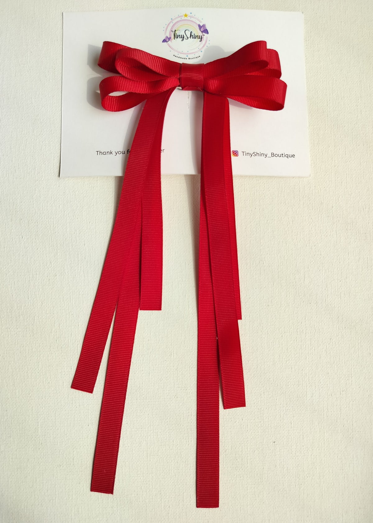 Grosgrain Ribbon Long Tail Bow - Maroon