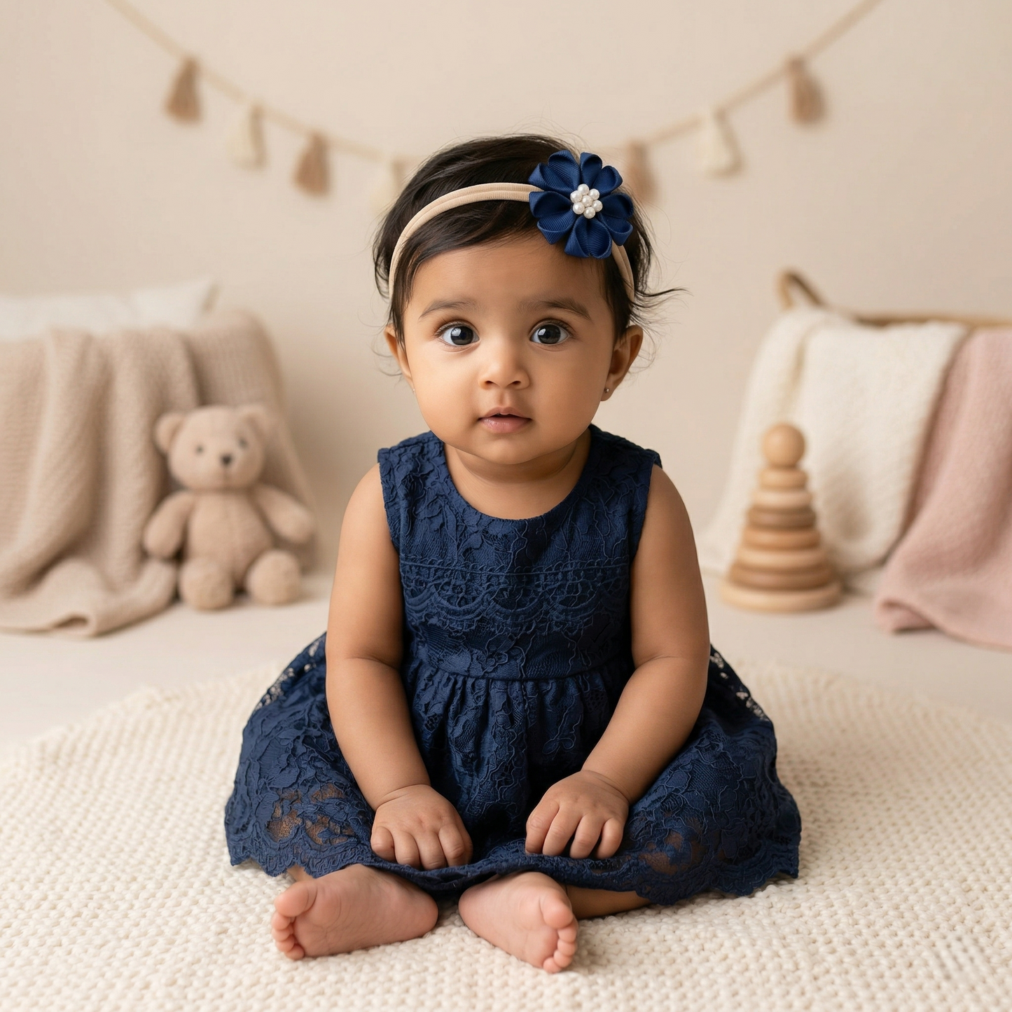 Baby Bow-Style 10-Navy Blue