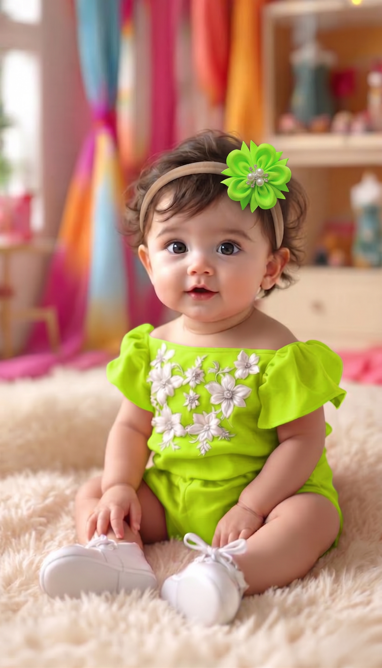 Baby Bow-Style 9-Neon Green