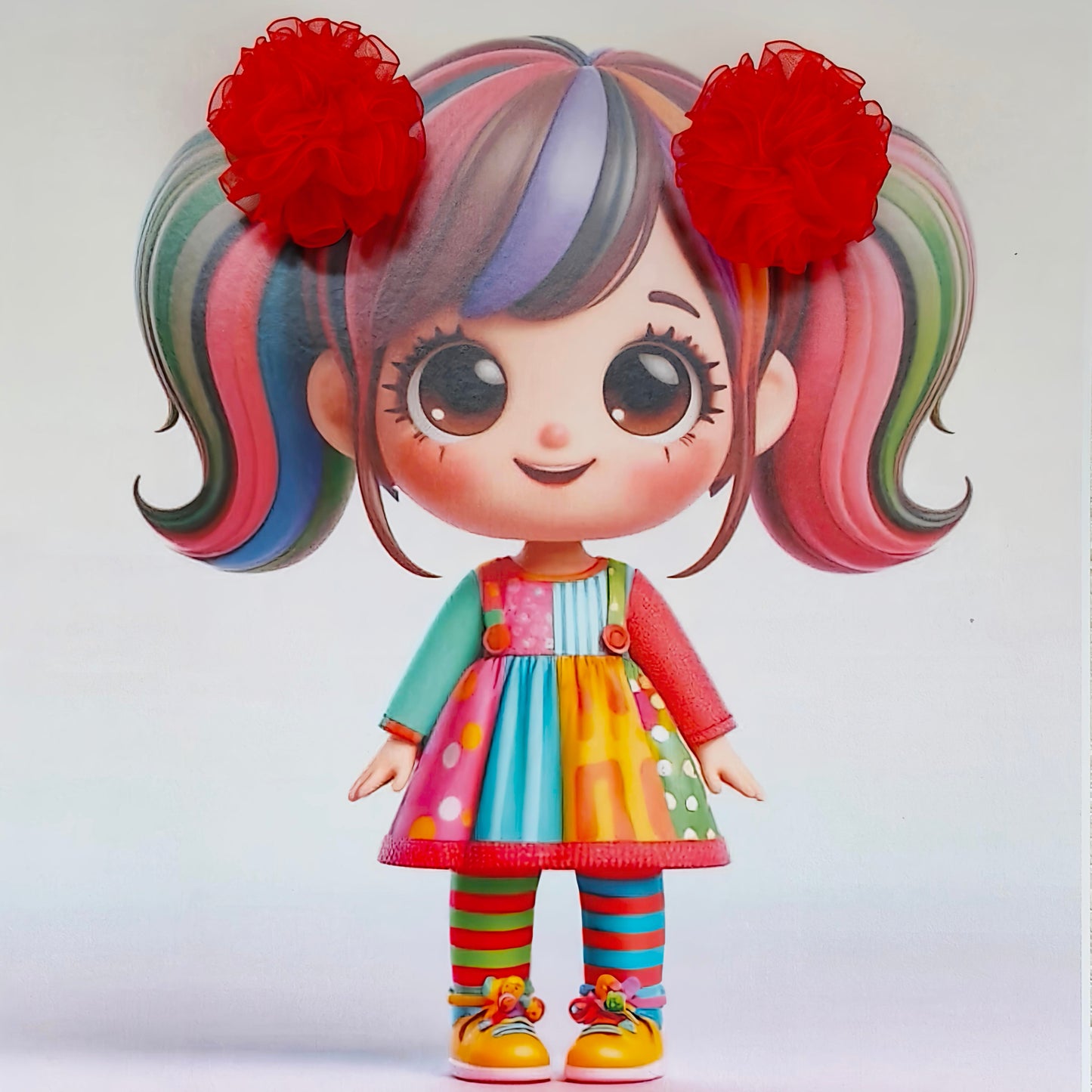 Organza Flower - Hair Ties - Red