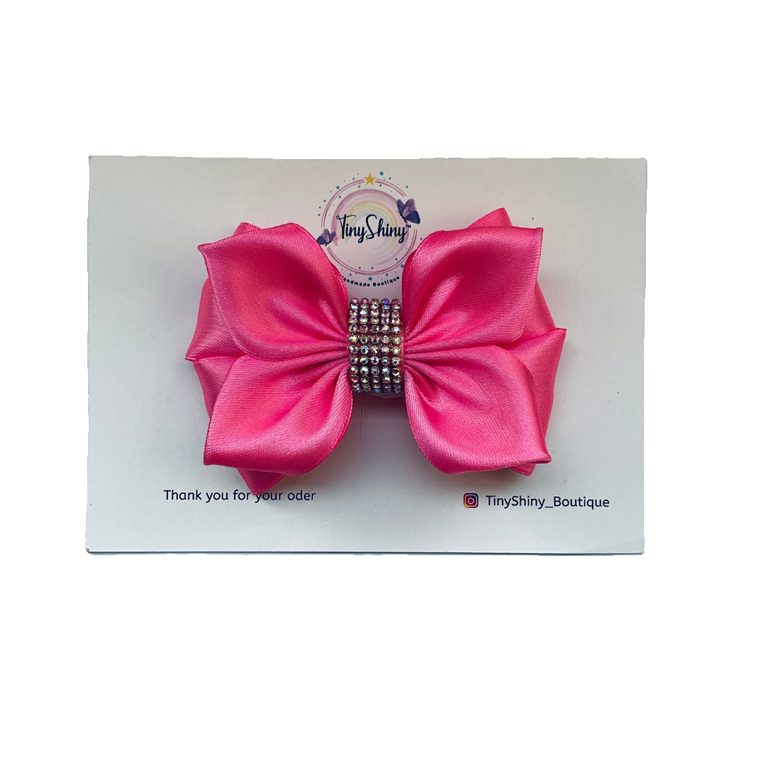 TinyShiny Satin Ribbon HairBow-S3-Pink