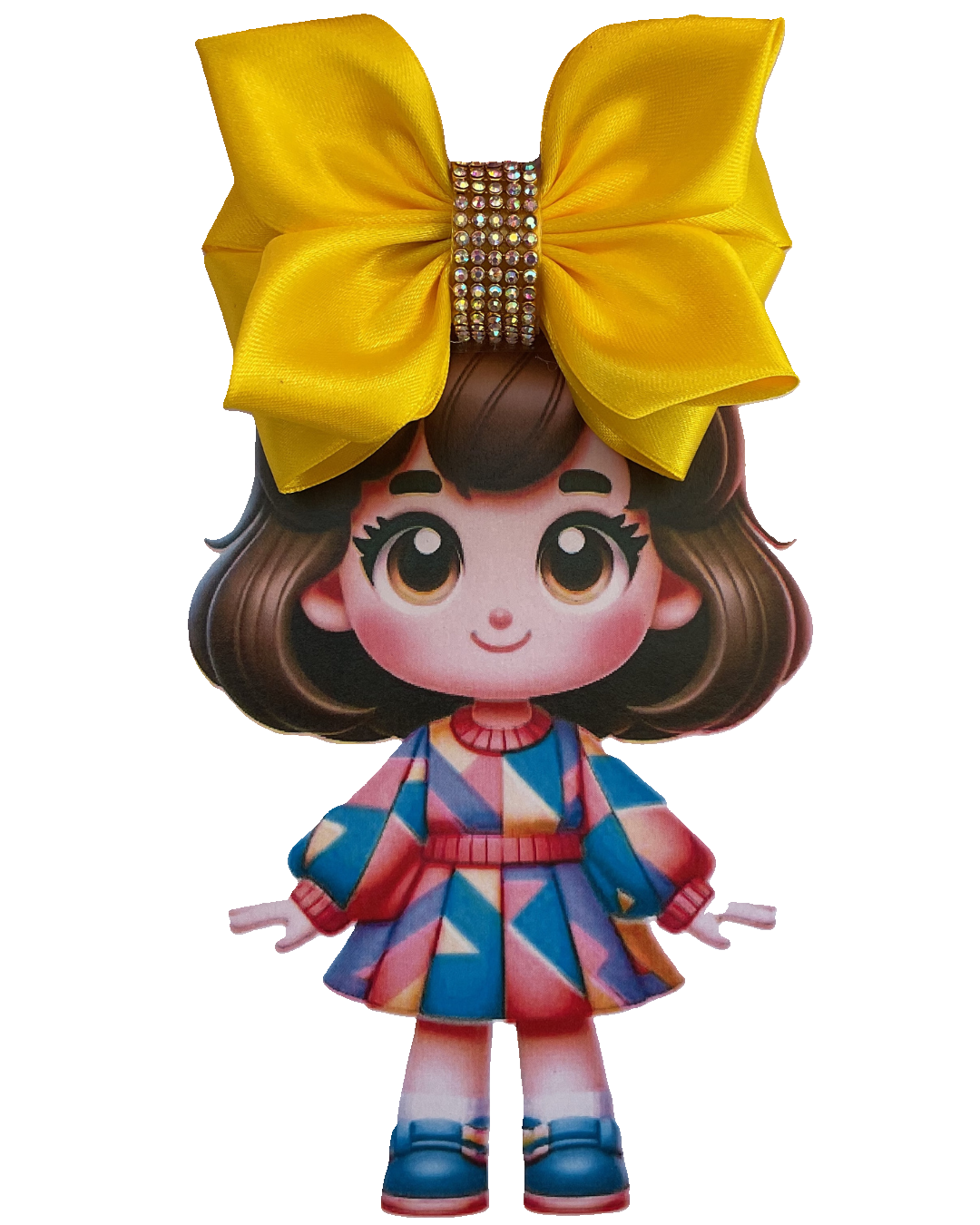 TinyShiny Satin Ribbon Hair Bow-S3-SunshineYellow