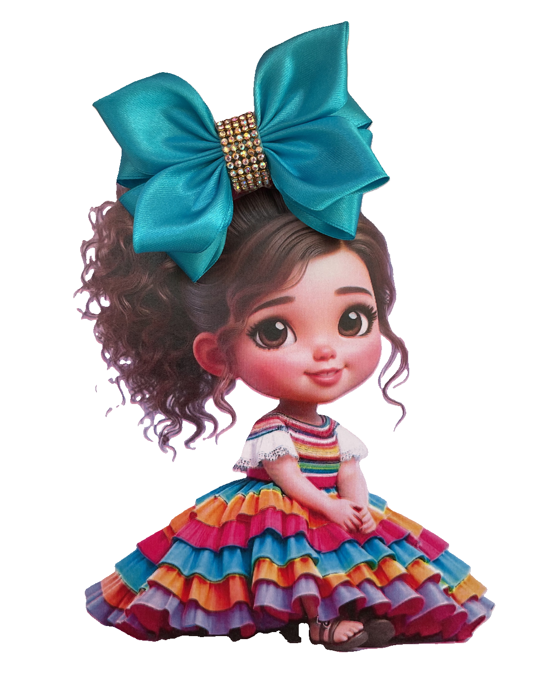 TinyShiny Satin Ribbon Hair Bows-S3-SkyBlue