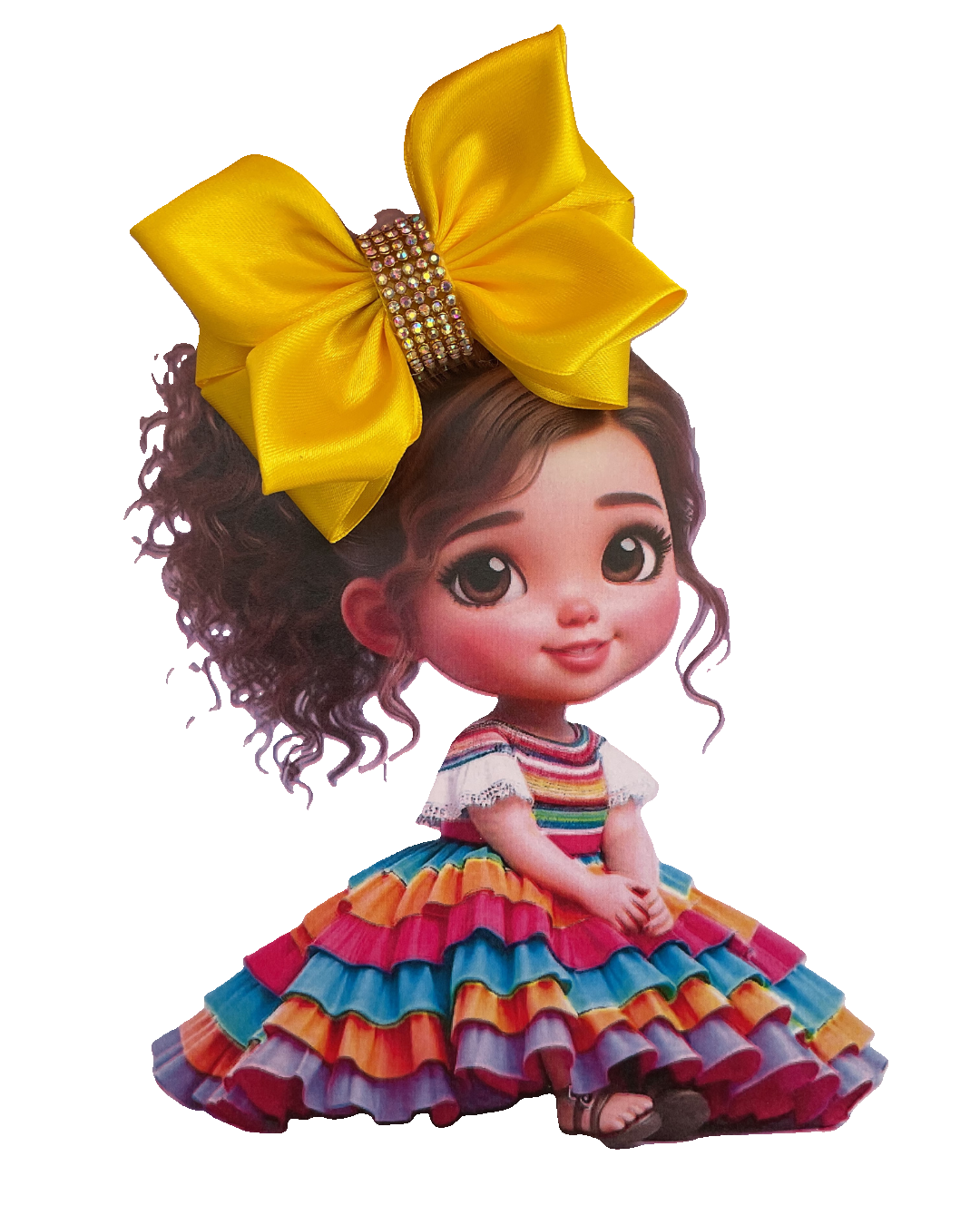 TinyShiny Satin Ribbon Hair Bows-S3-SunshineYellow