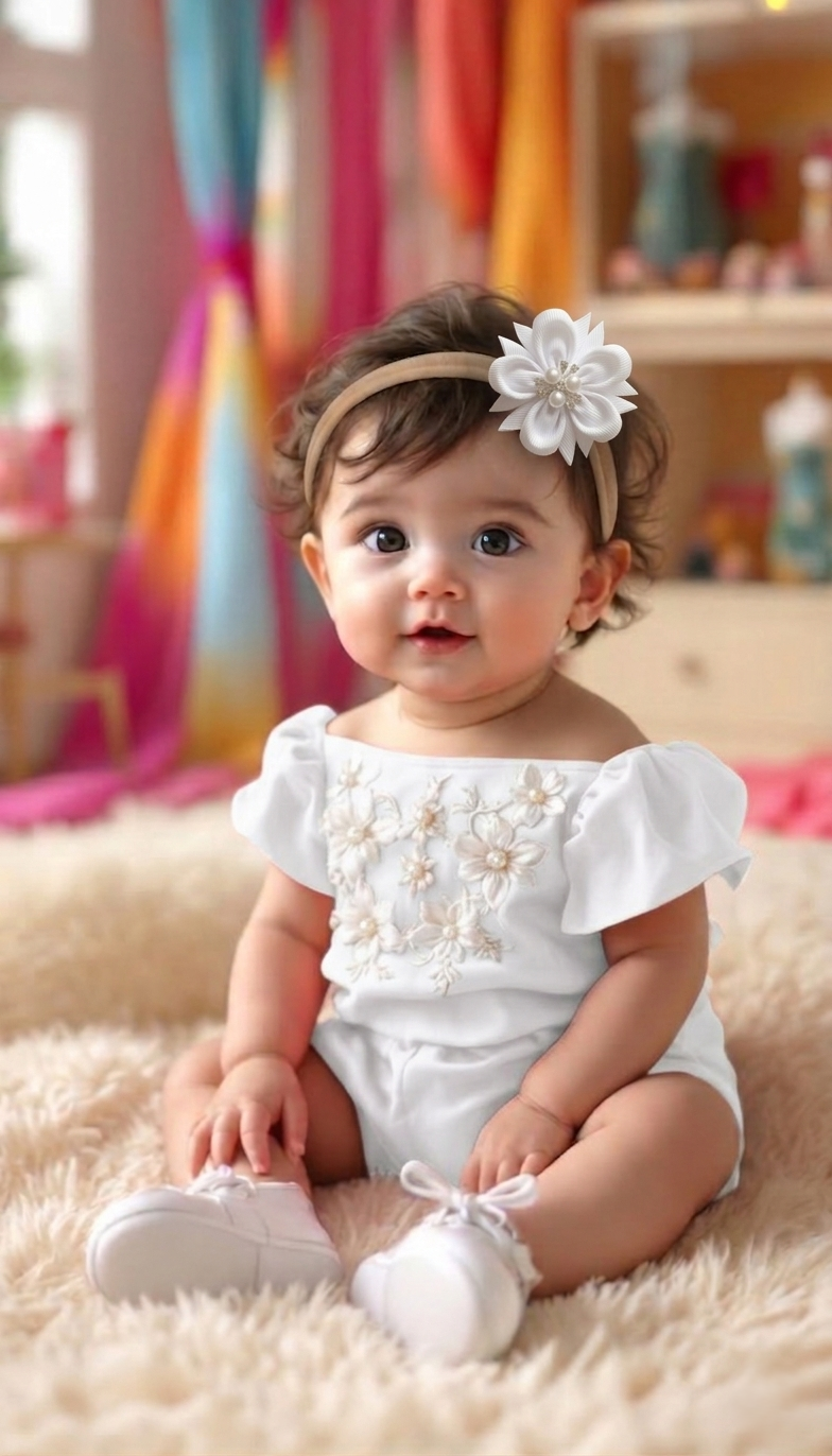 Baby Bow-Style 9-White