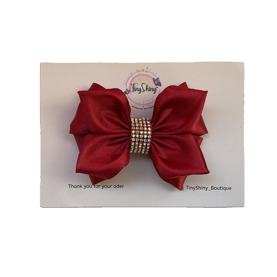 SatinRibbon-Bow-Style3-Wine Red