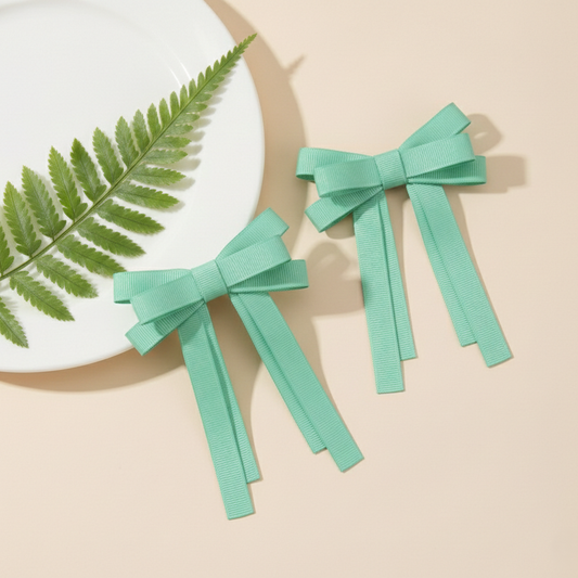 GRB-Twin Bow Clips-Style4-Aqua