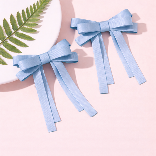 GRB-Twin Bow Clips-Style4-Baby Blue