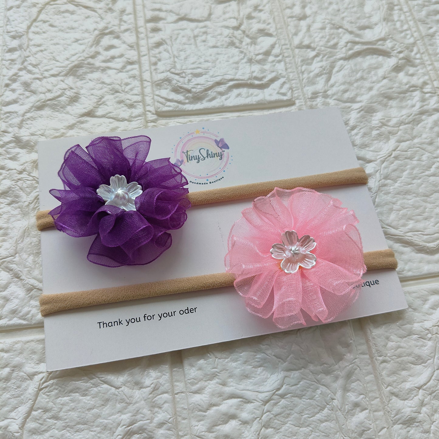 Soft and elegant hair accessory for newborns - Purple & Baby Pink
