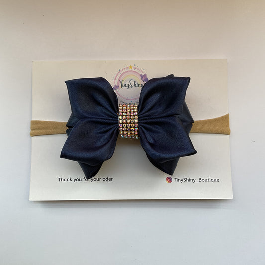 SatinRibbon-Bow-Style3.1-Navy Blue