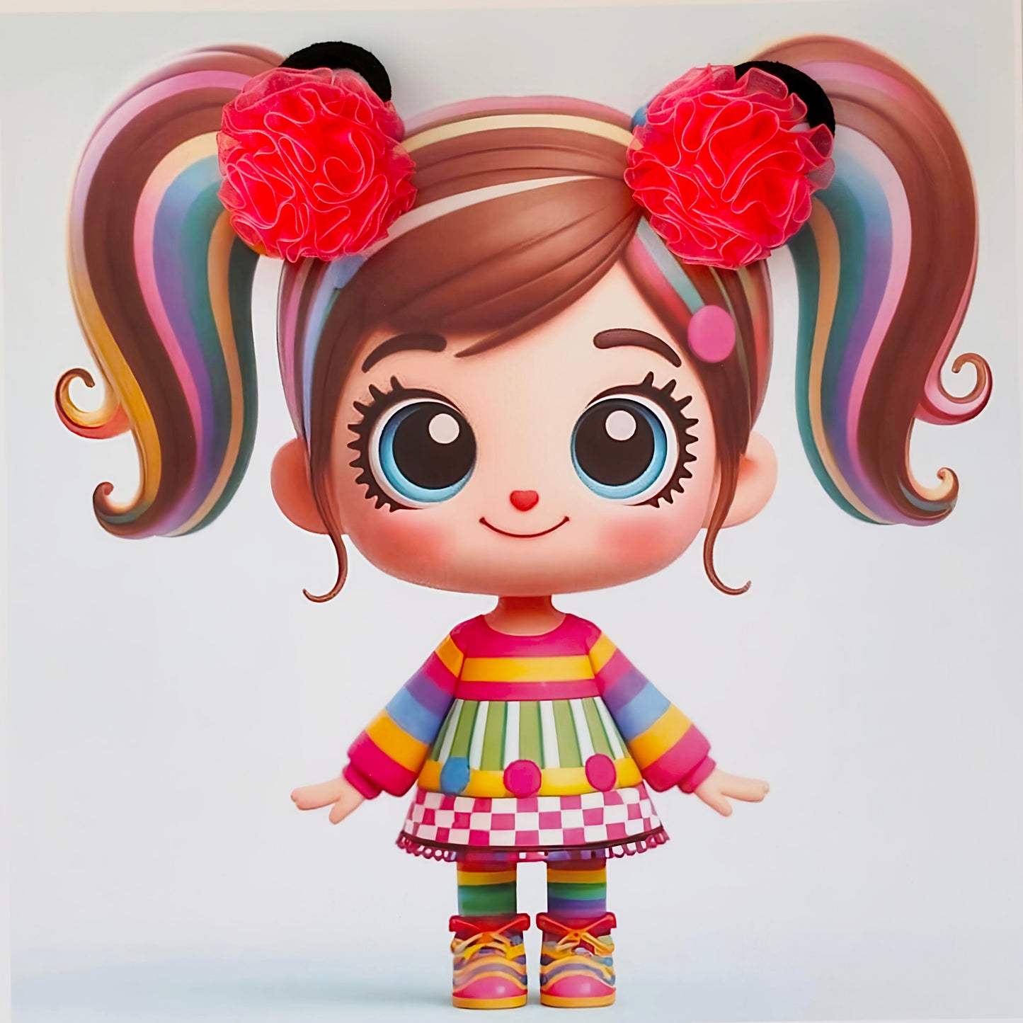Organza Flower - Hair Ties - Coral