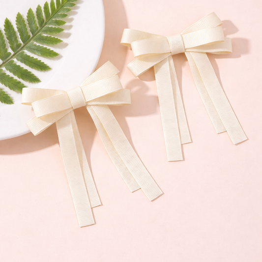 GRB-Twin Bow Clips-Style4-Cream
