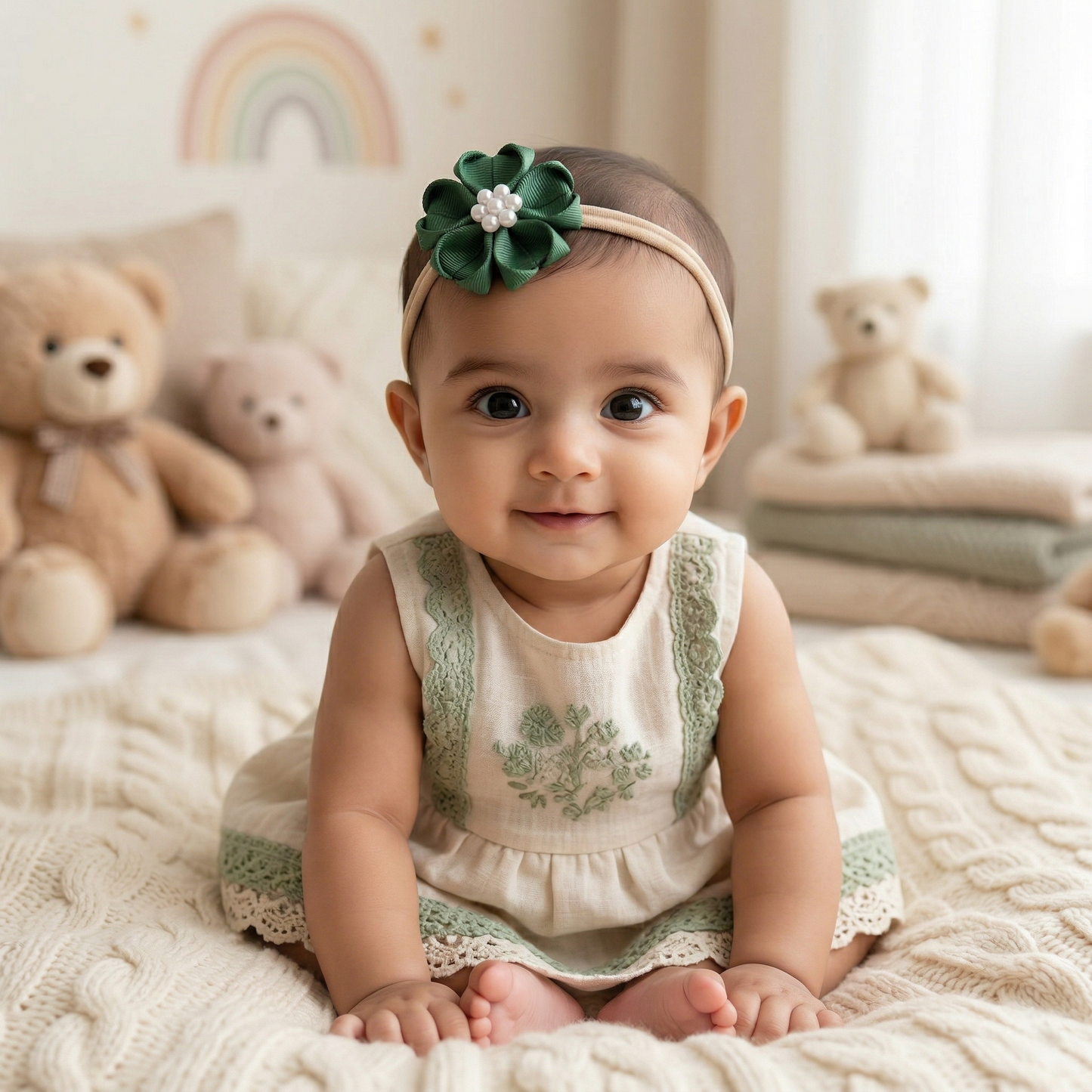 Baby Bow-Style 10-Dark Green