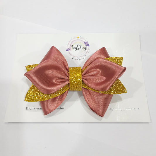 SatinRibbon-Bow-Style2-Dark Rose Gold