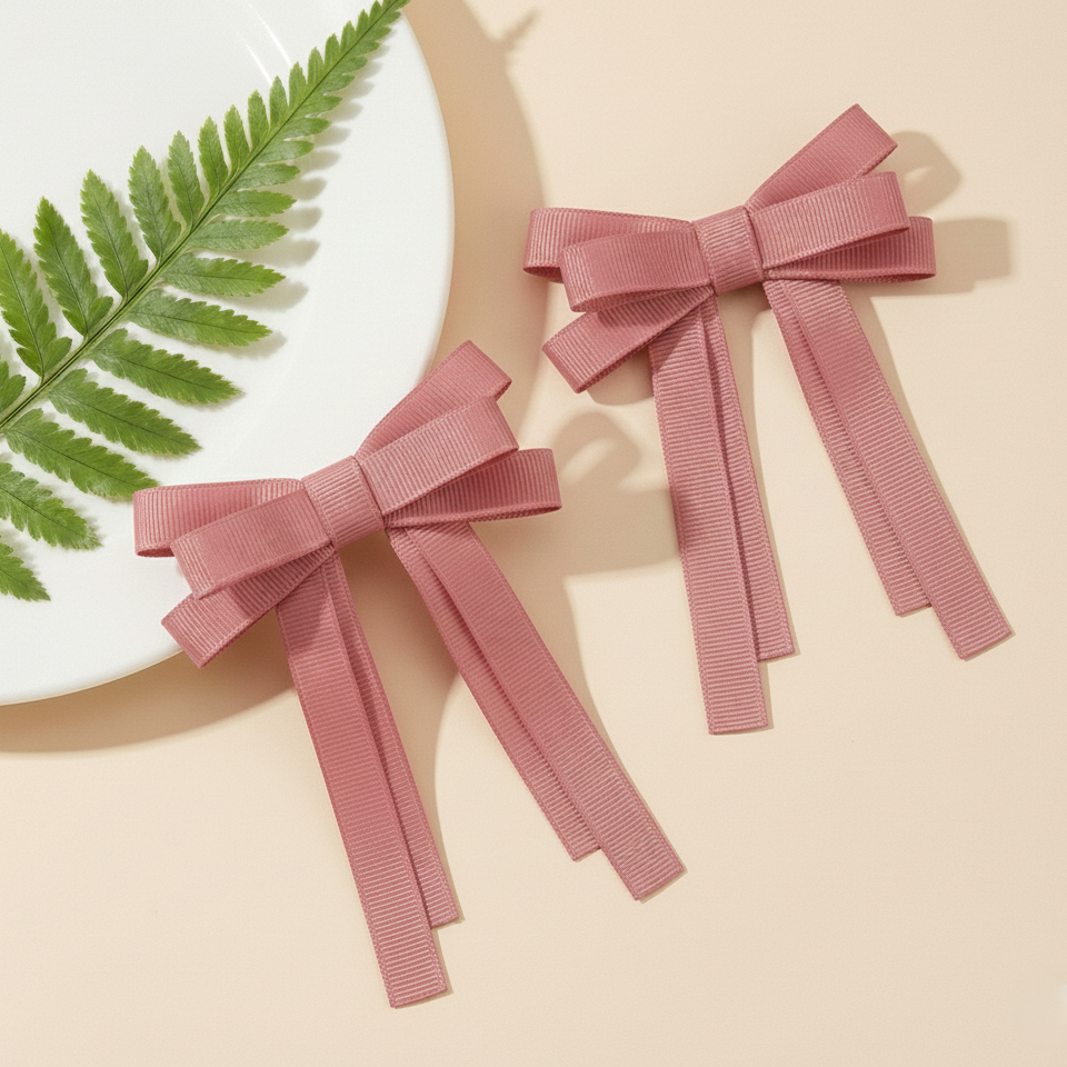 GRB-Twin Bow Clips-Style4-Dark Rose Gold