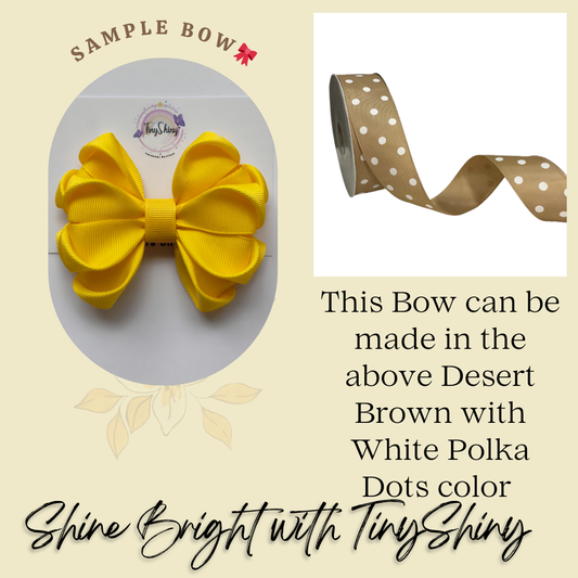 GRB-Boutique Bow-Style 3-Desert Brown with Polka dots