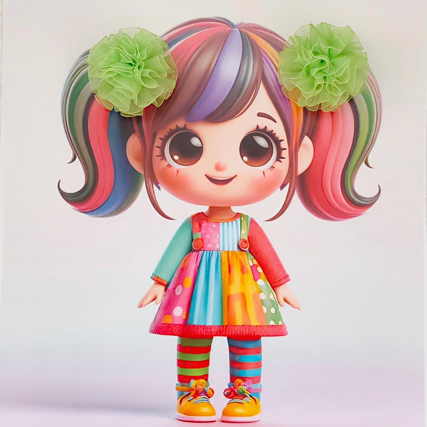 Organza Flower - Hair Ties - green