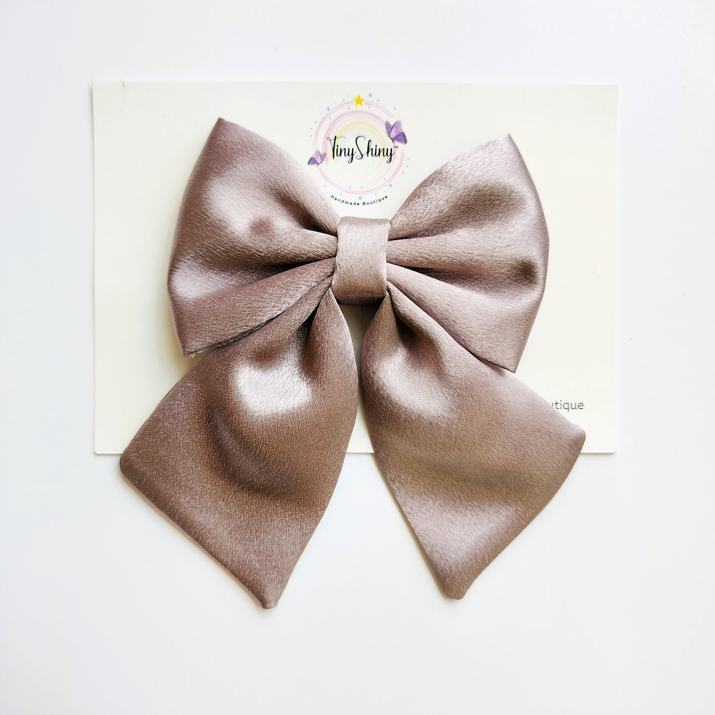 Pigtail Bows - Solid Colors - Grey