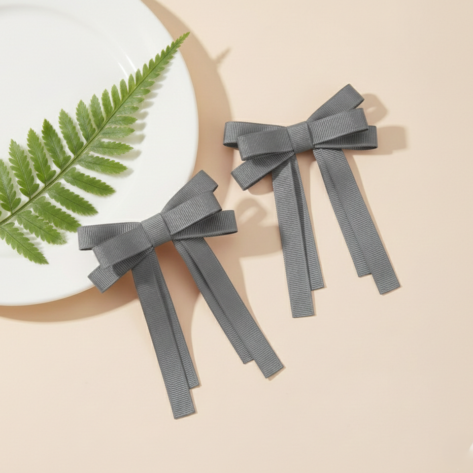 GRB-Twin Bow Clips-Style4-Grey