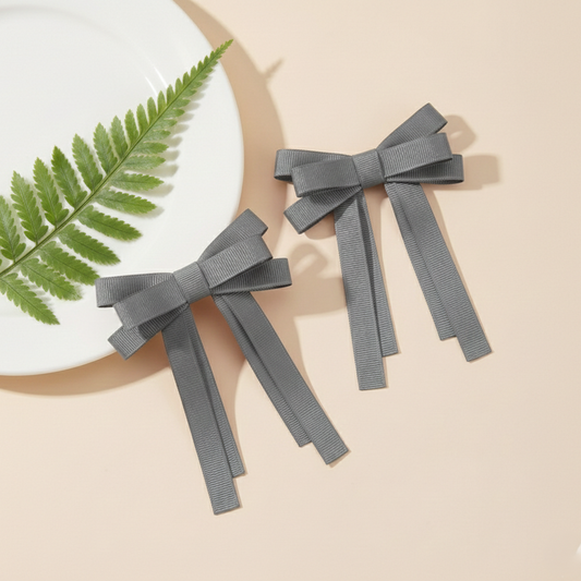 GRB-Twin Bow Clips-Style4-Grey