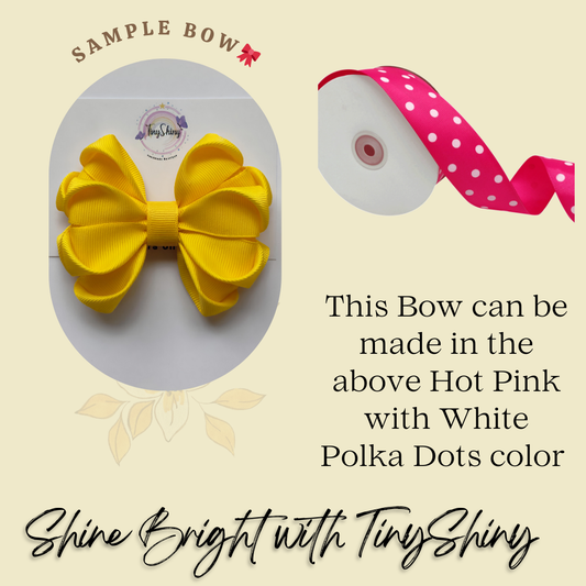GRB-Boutique Bow-Style 3-Pink with White Polka dots