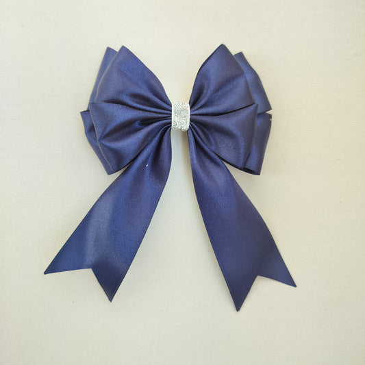 SatinRibbon-Bow-Style4-Navy Blue