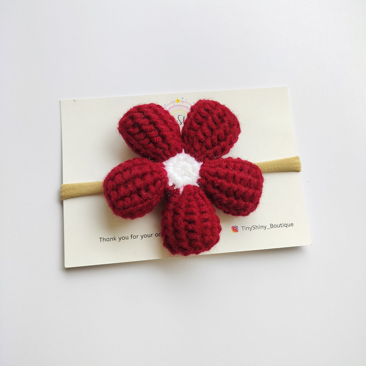 Puffy Flower Bow with Baby Soft Headband - Maroon