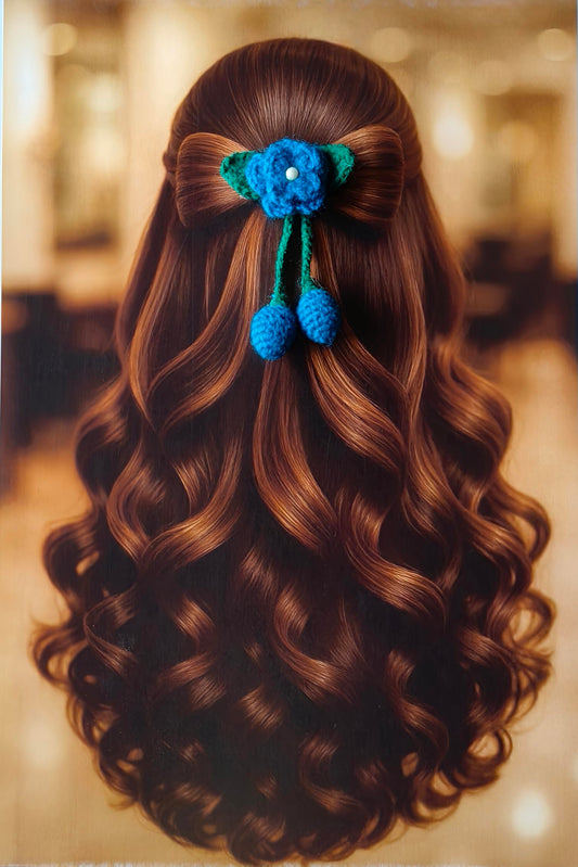Crochet Bow Pattern3 - Blue