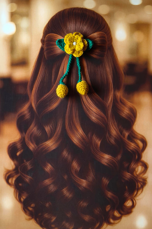 Crochet Bow Pattern3 - Mustard