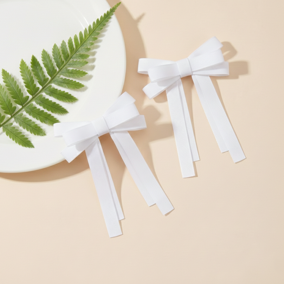 GRB-Twin Bow Clips-Style4-Ivory