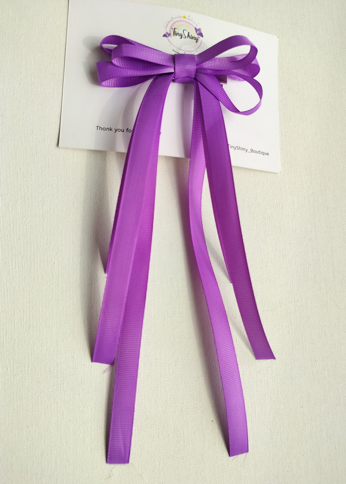 Grosgrain Ribbon Long Tail Bow -  Light Purple