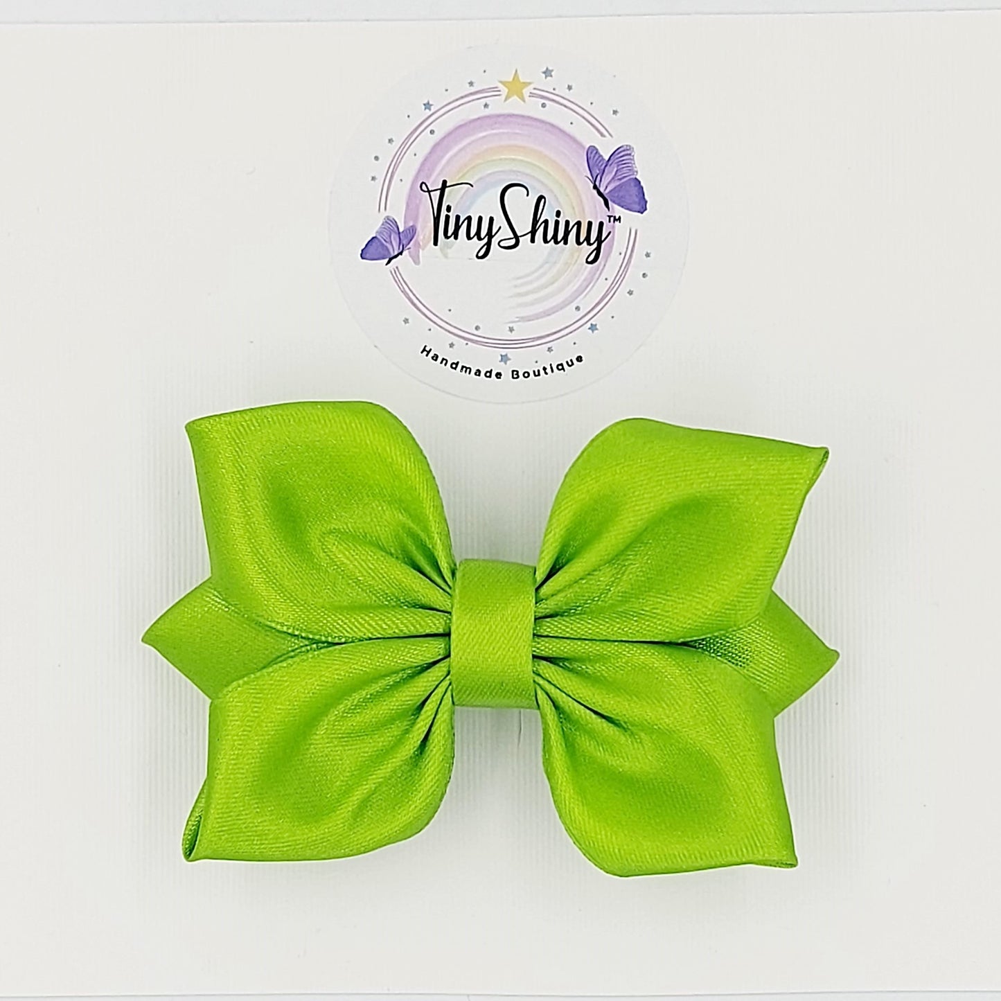 SatinRibbon-Bow-Style1-Lime Green