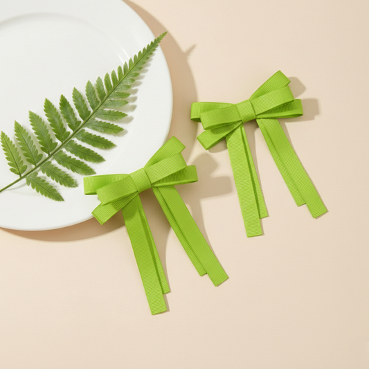 GRB-Twin Bow Clips-Style4-Lime Green