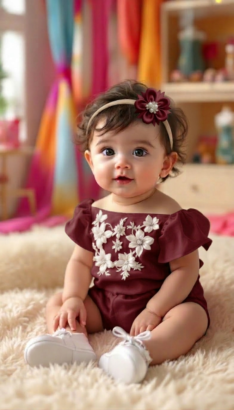 Baby Bow-Style 9-Maroon