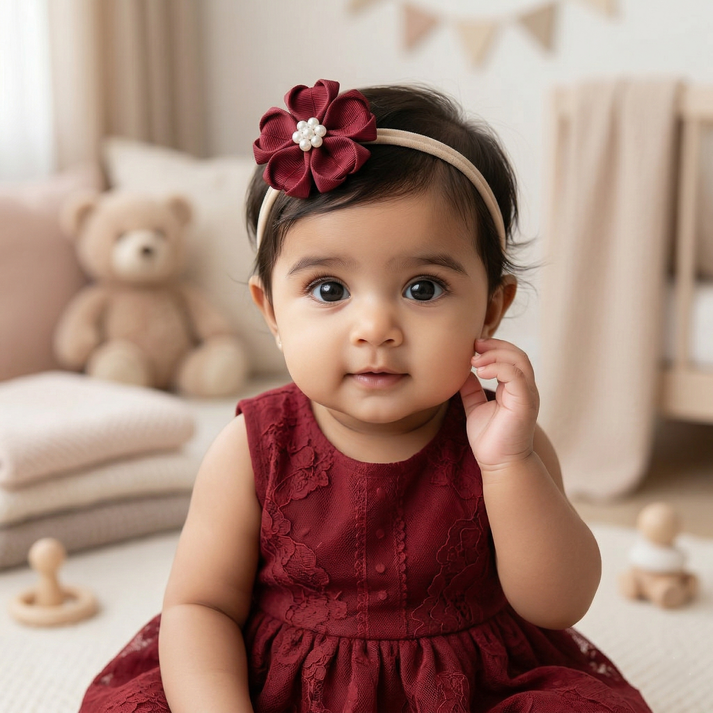 Baby Bow-Style 10-Maroon