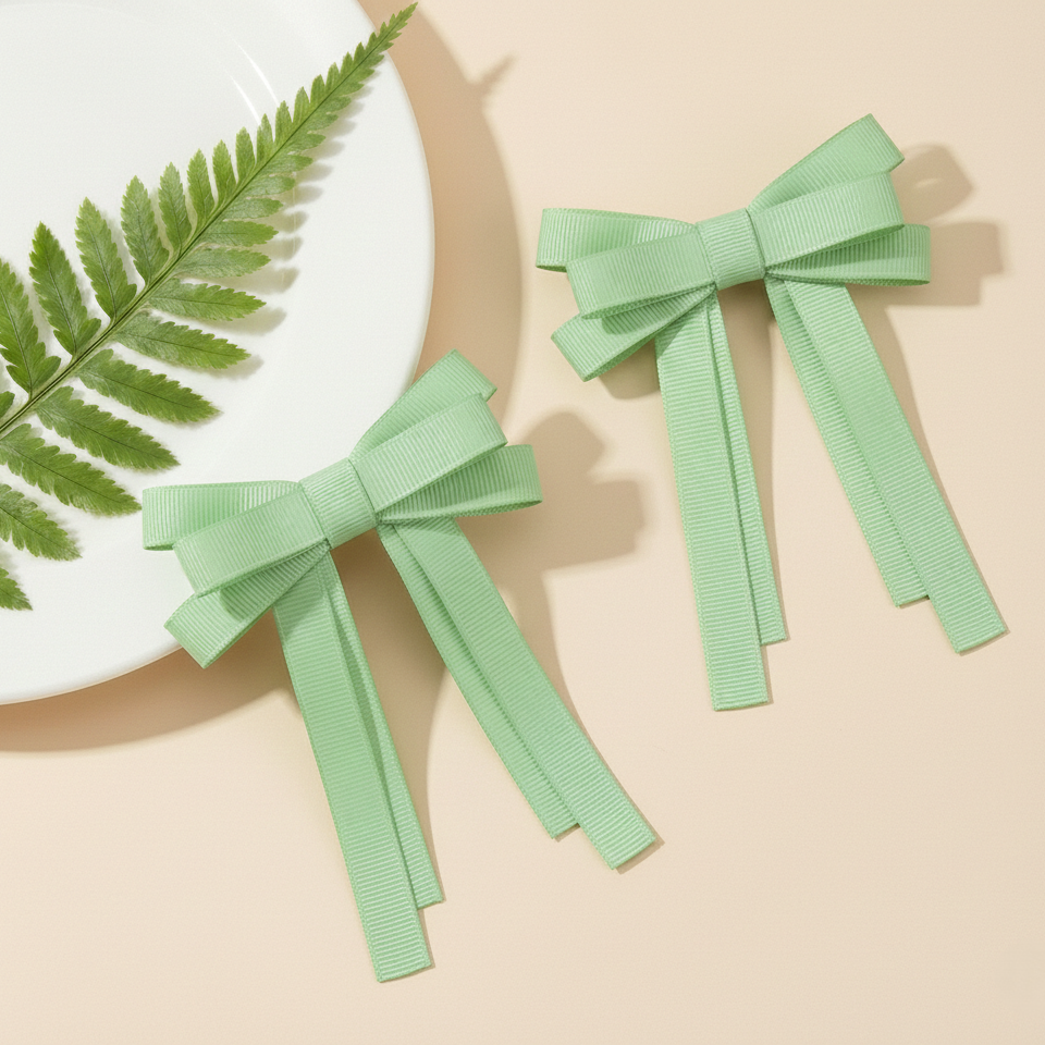 GRB-Twin Bow Clips-Style4-Mint Green