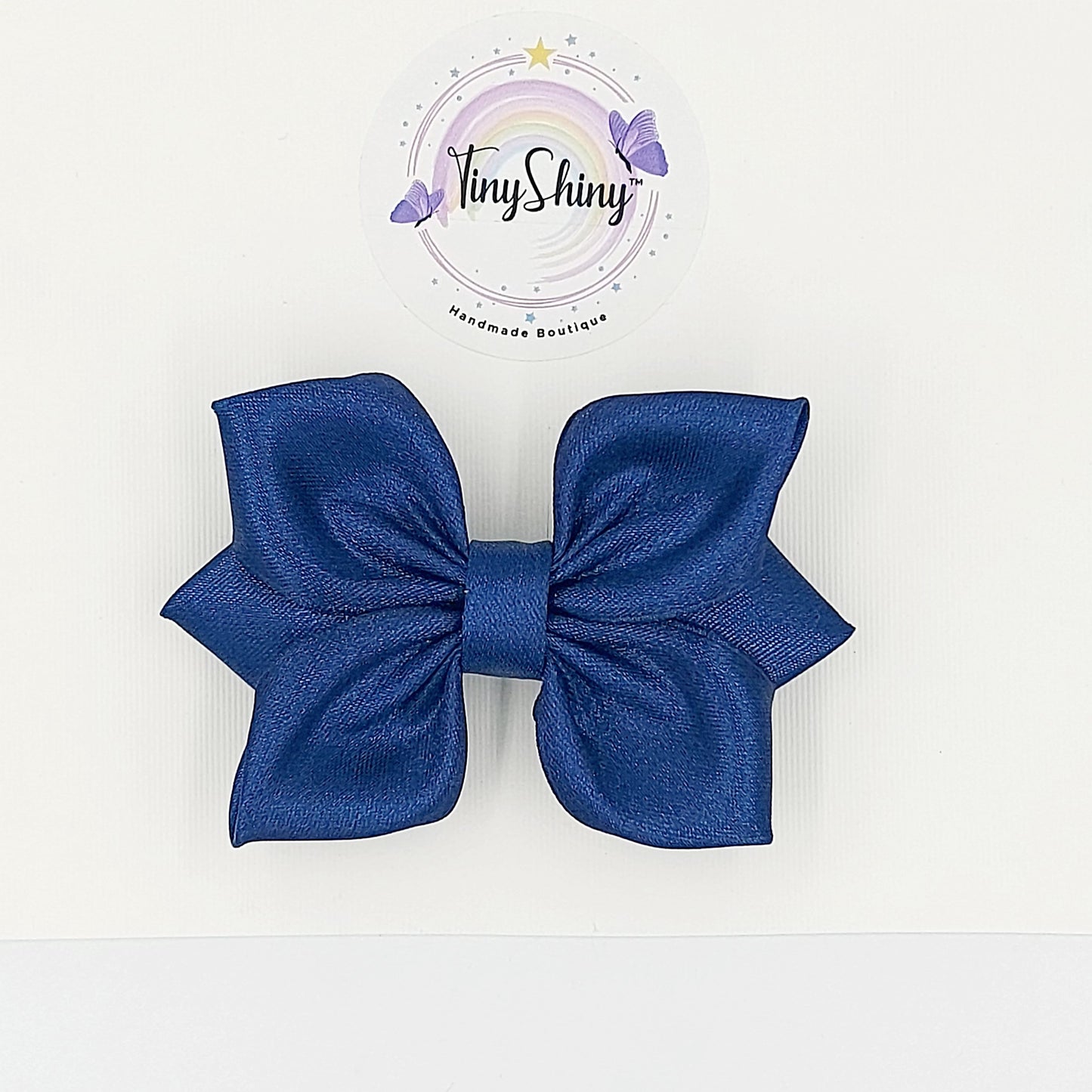 SatinRibbon-Bow-Style1-Navy Blue