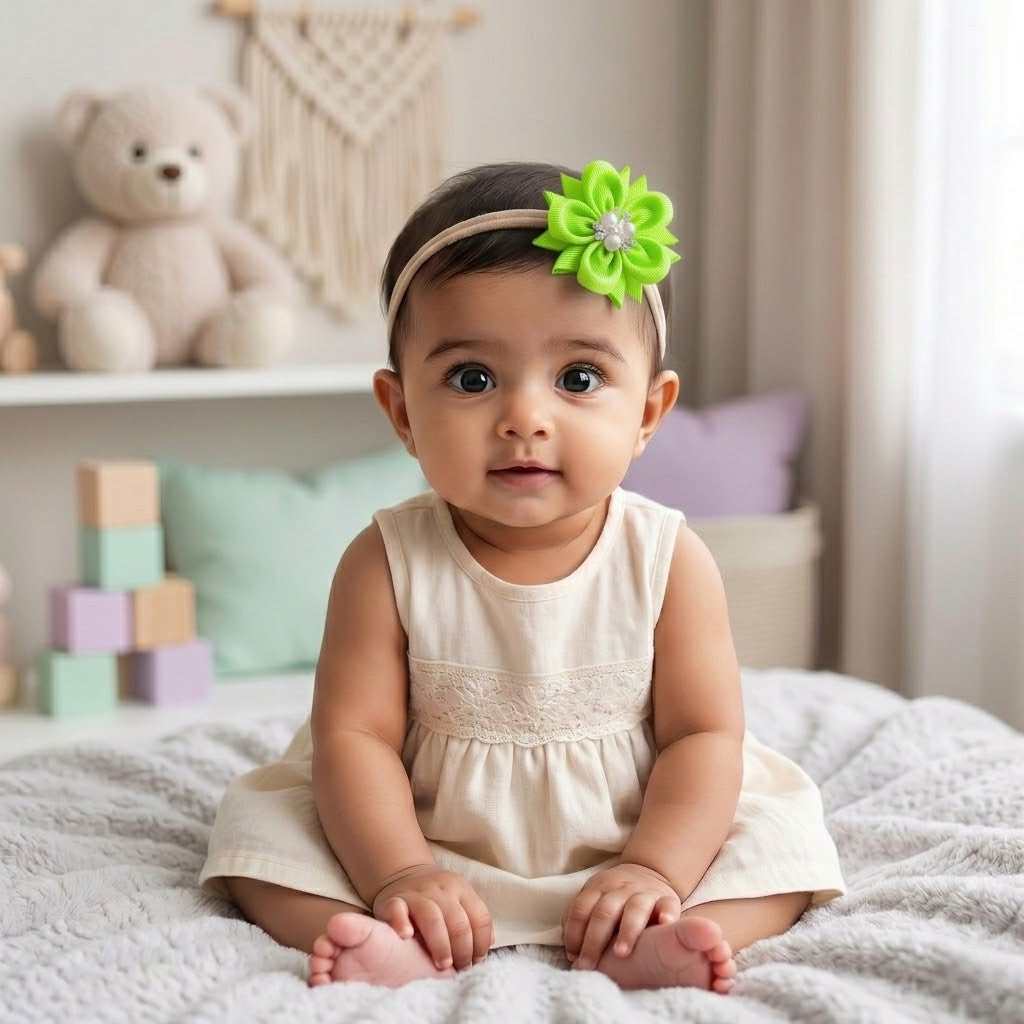 Baby Bow-Style 9-Neon Green