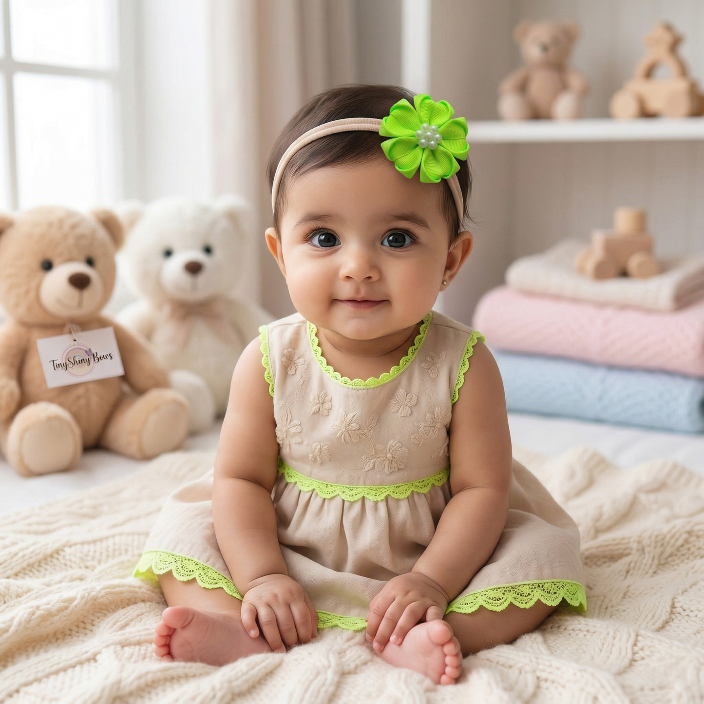 Baby Bow-Style 10-Neon Green