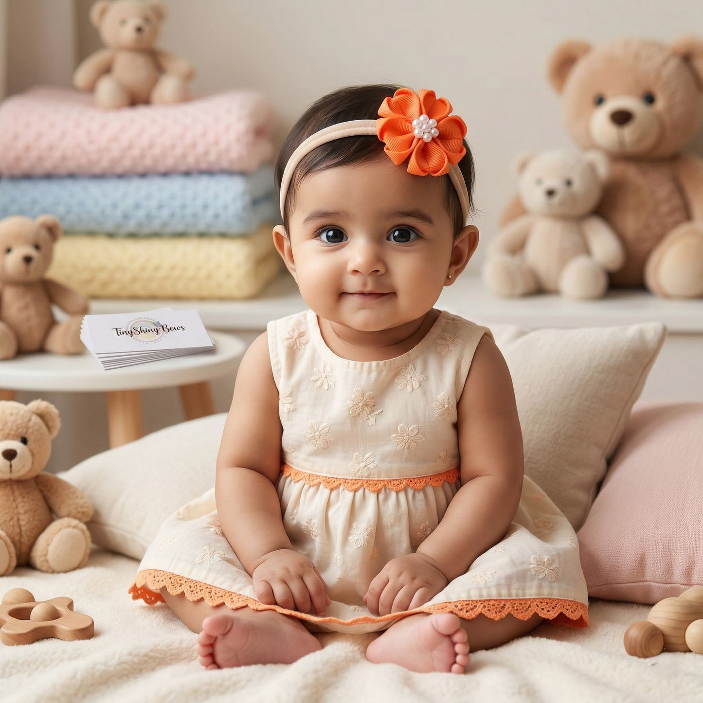 Baby Bow-Style 10-Neon Orange
