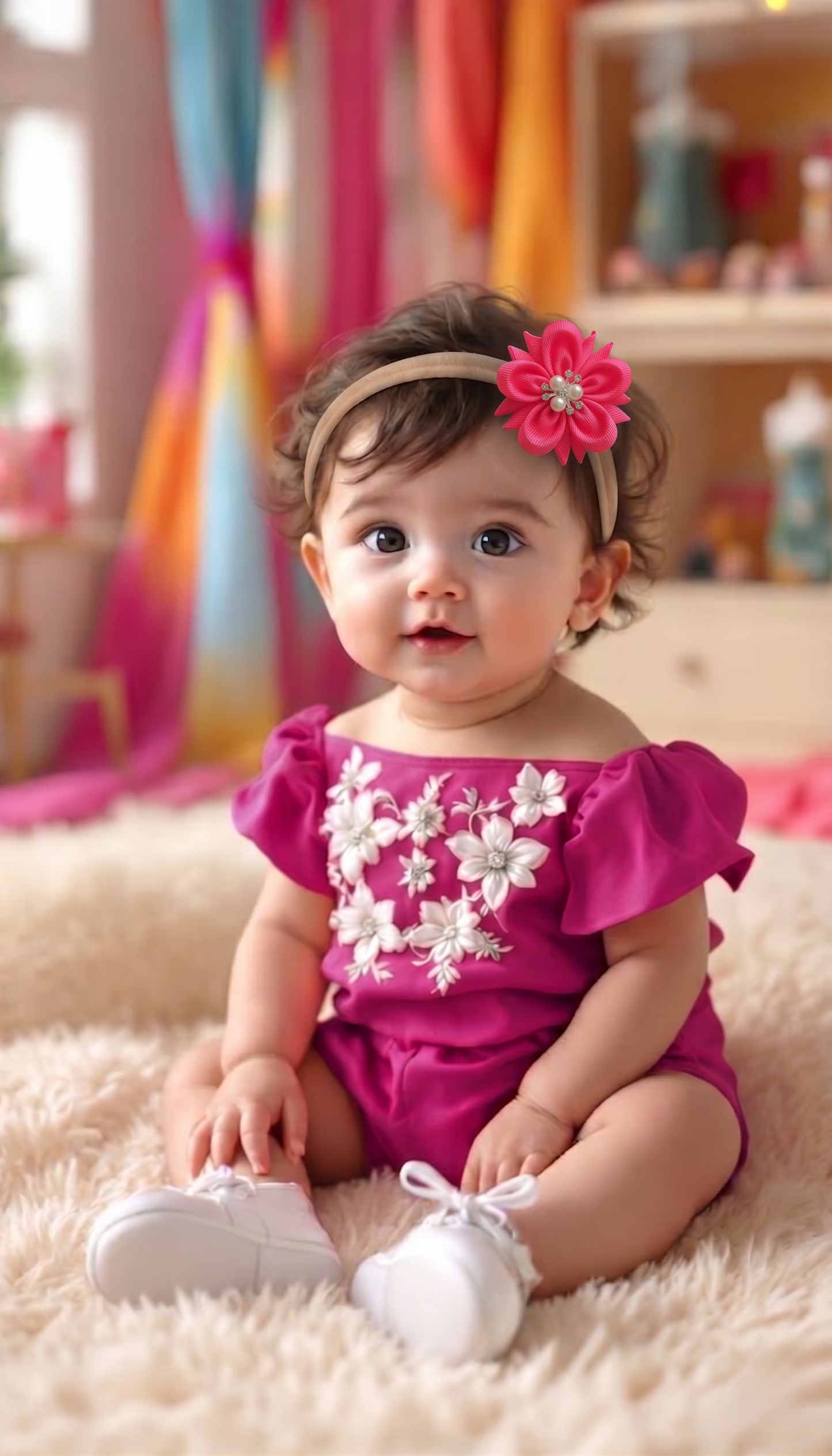 Baby Bow-Style 9-Neon Pink