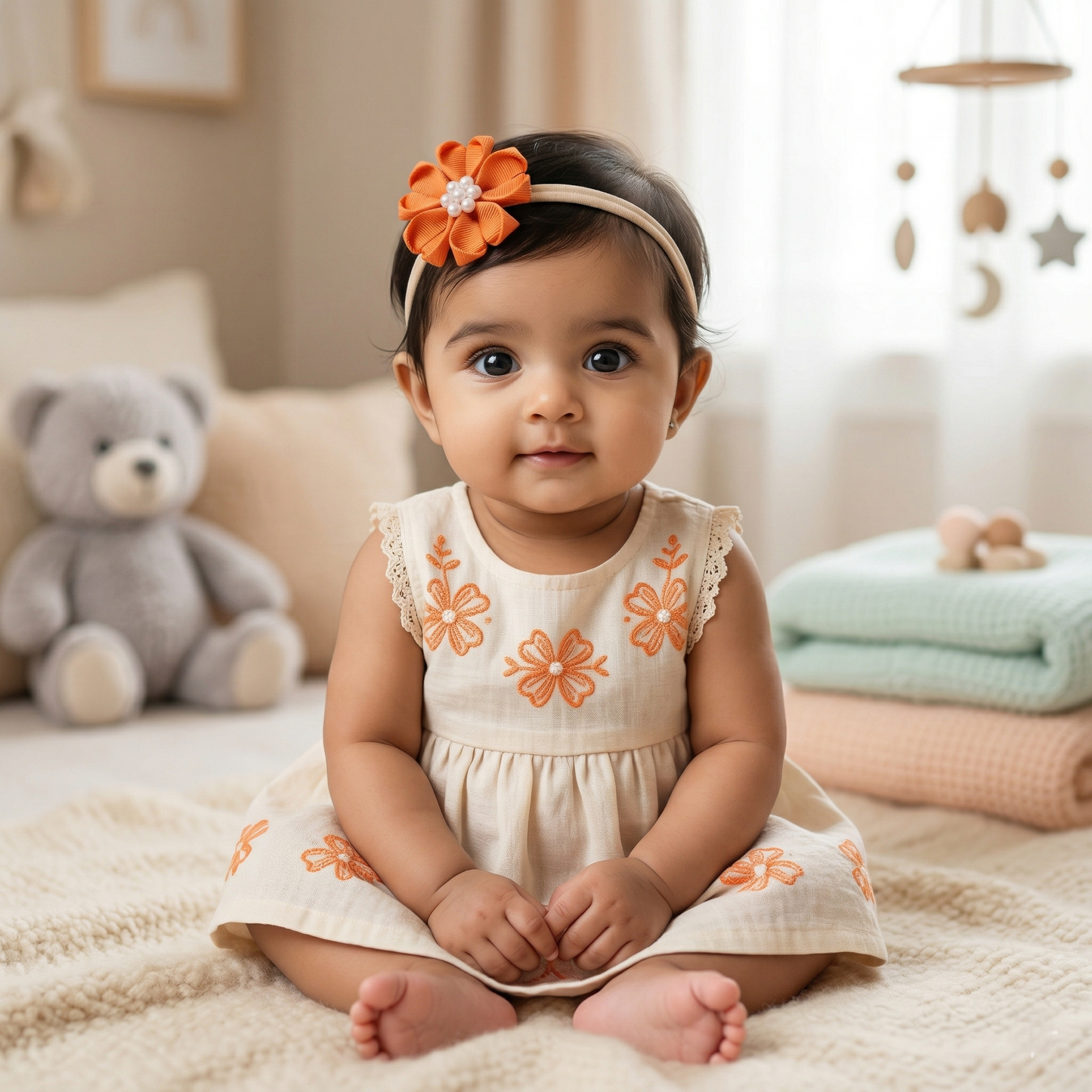 Baby Bow-Style 10-Tangerine
