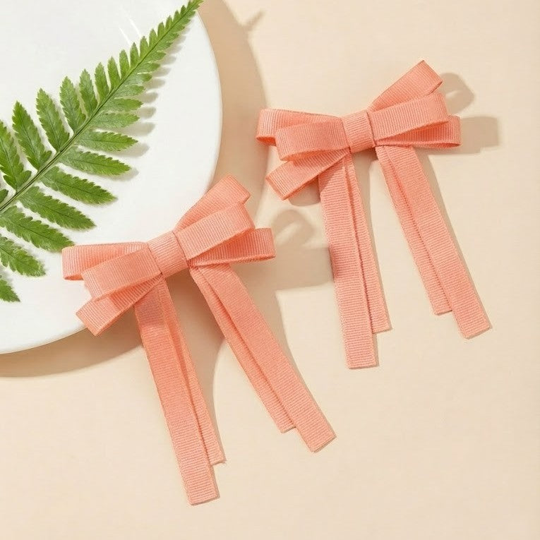 GRB-Twin Bow Clips-Style4-Peach